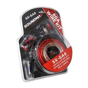 SOUNDMAX SX-AWG8 Oto Anfi Kablo Seti 8GA Vakumlu