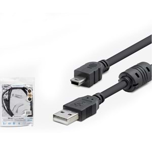 KABLO V3 5PİN TO USB ERKEK 1,5MT FİLTRELİ (OYUN KOLU UYUMLU) HADRON HDX-7538