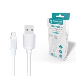 ŞARJ KABLO MICRO 2A BEYAZ 1MT EKO TURKUAZ