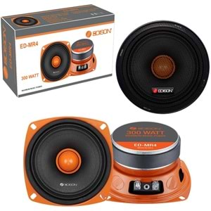EDISON ED-MR4 PRO Oto Midrange 10cm 300 Watt Kapaklı 2 Adet