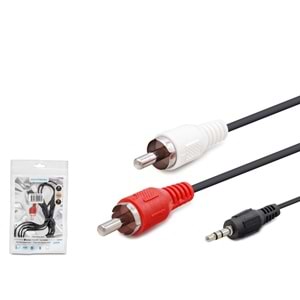 KABLO 2RCA AUX 3,5MM 1,5MT HADRON HDX-1042