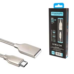 POWERWAY CX-01 Şarj Kablosu Micro 2,1A 1 Metre Metal