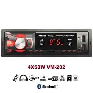 MEGA VM-202 Oto Teyp 4X50 Watt Bluetooth