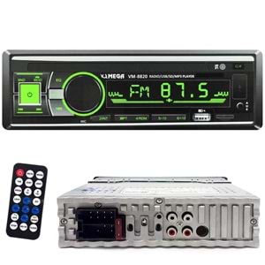 MEGA VM-8820 Oto Teyp 4X55 Watt Bluetooth