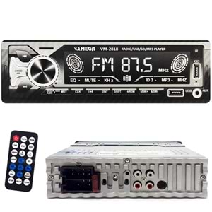 MEGA VM-2818 Oto Teyp 4X60 Watt Bluetooth Büyük Ekran