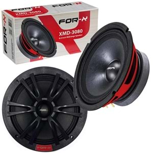 FOR-X XMD-3080 Oto Midrange 20cm 300 Watt Kırmızı 2 Adet