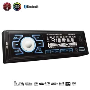 KAMOSONIC KS-MX803 Oto Teyp 4X50 Watt Bluetooth 2xUsb Sd Fm Aux