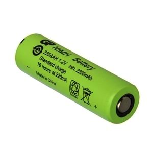 GP ŞARJLI PİL DÜZ KAFA AA KALEM 1,2V 2200MAH Nİ-MH
