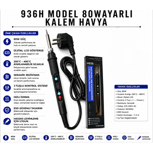 Forline 936H 80 Watt Ayarlı Kalem Havya