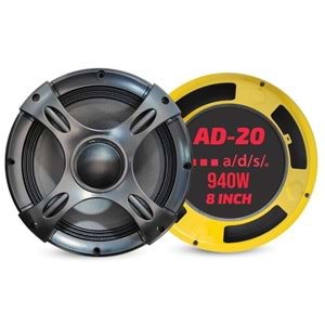 ADS AD-20 Oto Hoparlör 20cm 900 Watt Kapaklı 2 Adet
