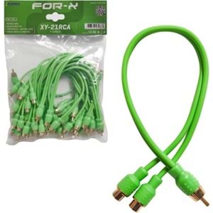 ANFİ Y KABLO 1 ERKEK 2 DİŞİ 30CM SİLİKON FOR-X XY-21RCA