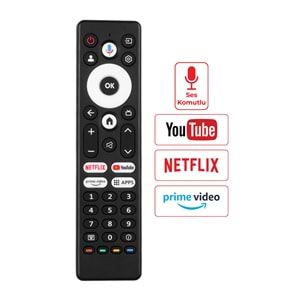 MUKE ML9730S ARÇELİK A65E 795B - BEKO B43 D 697B - GRUNDİG NETFLIX-YOUTUBE-PRIME-APPS SES KOMUTLU KUMANDA