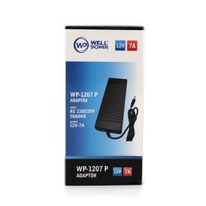 WELLPOWER WP-1207P EKO 12 VOLT 7 AMPER PLASTİK KASA 5,5X2,5 MM