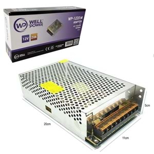 WELLPOWER WP-1220M EKO 12 VOLT 20 AMPER METAL KASA ADAPTÖR