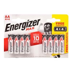 ENERGIZER AA-LR6 MAX ALKALİN 4+4 ADET KALEM PİL