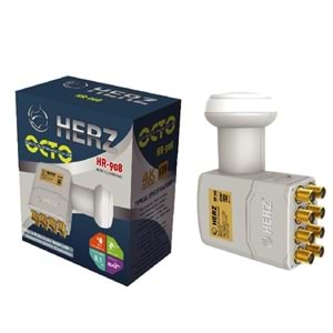 HERZ HR-908 SEKİZLİ LNB 0,1dB FULL HD 4K 3D UYUMLU