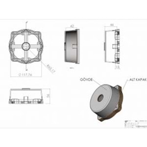 OEM TRK-113 YUVARLAK KAMERA MONTAJ BUATI BEYAZ (TABAN DAHİL)