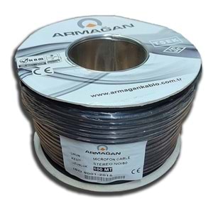 ARMAĞAN STEREO MİKROFON KABLOSU %100 BAKIR 100MT SİYAH