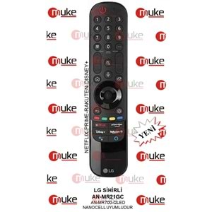 MUKE ML9899S LG MAGIC AN-MR21GC-NETFLIX PRIME-RAKUTEN-DISNEY+ TUŞLU SMART TV KUMANDASI ( SES KOMUTLU )
