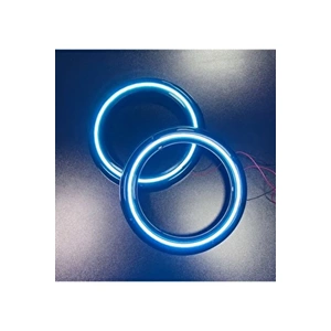 OEM (ORTASI BOŞ) 20CM HOPARLÖR KAPAĞI BUZ MAVİSİ NEON LEDLİ (2 ADET)