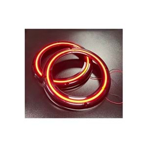 OEM (ORTASI BOŞ) 20CM HOPARLÖR KAPAĞI AMBER NEON LEDLİ (2 ADET)