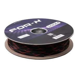 FOR-X X-110KS 10mm KABLO ÇORABI KIRMIZI-SİYAH 100M