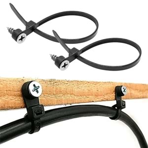 OEM 3,6 x 200mm Vida Delikli Kablo Bağı SİYAH (Vida Dahil Değildir) (100LÜ PAKET )