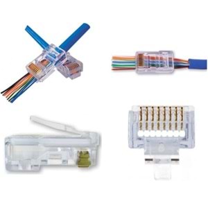 SLİNE CAT6 EZ45 RJ45 JAK YENİ NESİL 100LÜ PAKET F10808