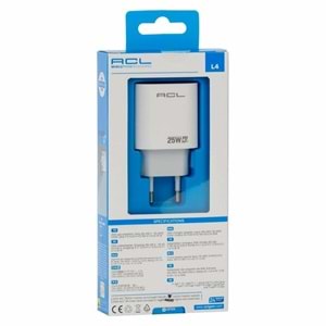 ACL Ac-1 L4 18W Hızlı Şarj Cihazı Type-C Pd 3.0 (Power Delivery) Duvar Şarjı