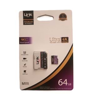 LİNK TECH 64GB 4K HAFIZA KARTI KAMERA UYUMLU M111
