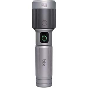 BİX BX5101FL 2300 Lümen 60W Led El Feneri Teleskopik Zoom Metal Gövdeli Şarj Edilebilir 850 Metre Uzun Menzilli Flashlight