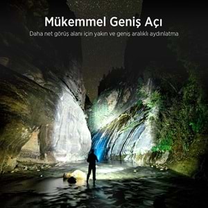 BİX BX5101FL 2300 Lümen 60W Led El Feneri Teleskopik Zoom Metal Gövdeli Şarj Edilebilir 850 Metre Uzun Menzilli Flashlight