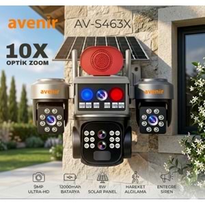 AVENİR AV-S463X 3 KAMERALI 1 PTZ 10X OPTİK ZOOMLU 4G SOLAR KAMERA