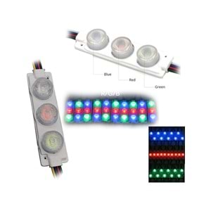 12 VOLT 3 WATT RGB MODÜL LED 3 LÜ