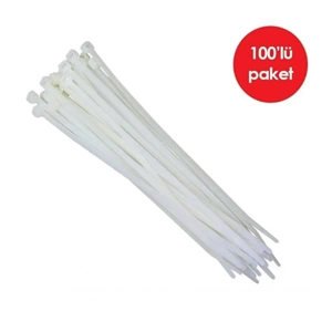 IŞILDAR 3,6X300MM BEYAZ PLASTİK KABLO BAĞI (100LÜ PAKET )