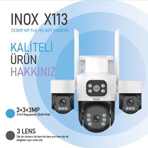 INOX-X113 3+3+3MP 3 LENSLİ WİFİ PTZ KAMERA 3 KAMERALI