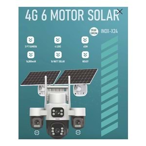 INOX X24 4G SOLAR KAMERA 6 MOTORLU 3 PTZ ESİM ÖZELLİKLİ