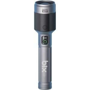 BİX BX5102FL 60W LED, Max. 3000 Lümen Parlaklık ve 1000 Metreye Kadar Uzun Menzilli, Şarj Edilebilir, LED Güç Göstergeli ve Çok Modlu Kompakt El Feneri