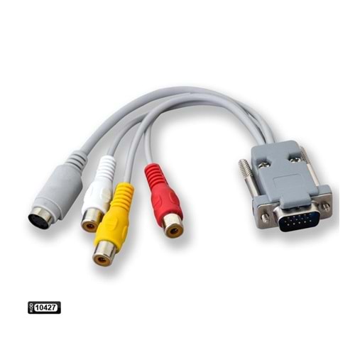 KABLO VGA TO 3RCA S-VİDEO 30CM PLX-10427