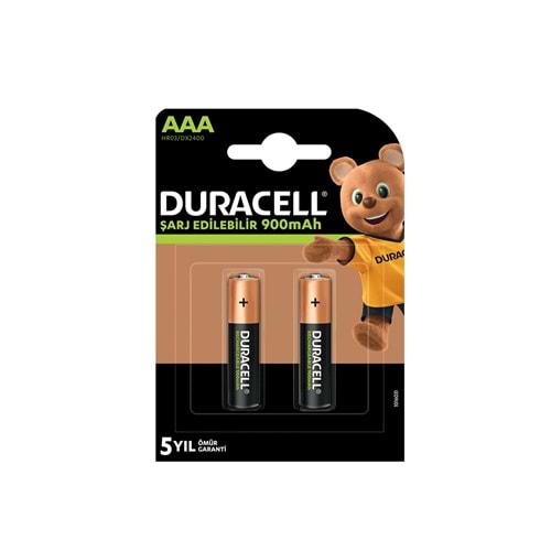 DURACELL Şarjlı Pil AAA İnce Kalem 900 Mah Ni-Mh 2Li Paket