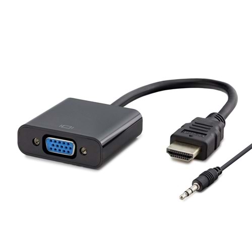ÇEVİRİCİ HDMI TO VGA + AUDIO SİYAH HADRON HDX-2019