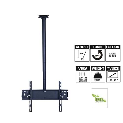 LCD ASKI APARATI TAVAN 360 DERECE VONTECH VT-23955