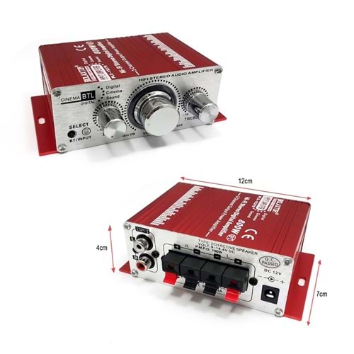 POLAXTOR PLX-15379 Mini Anfi 80 Watt 12V Bluetooth