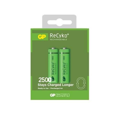 GP RECYKO ŞARJLI PİL AA KALEM 2500MAH (2 ADET)