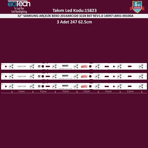 MBLED (3XPCB) 32 İnç Samsung Arçelik Beko 2014Arc320 3228 B07 Rev1,0 14097 Lm41-00100A