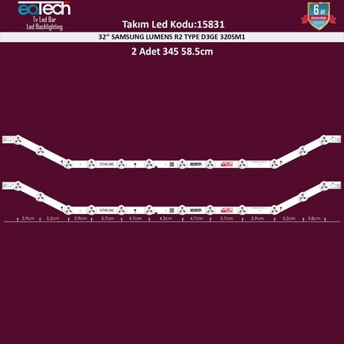 MBLED (2XPCB) 32 İnç Samsung 12D-320Smo-R2 Svs32 D3Ge-320Sm1 Ue32H6303 Ue32Eh5000Wxzt Ue32H5373As