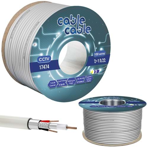 KAMERA KABLOSU 2+1 CCTV 0.22 100MT CABLECABLE