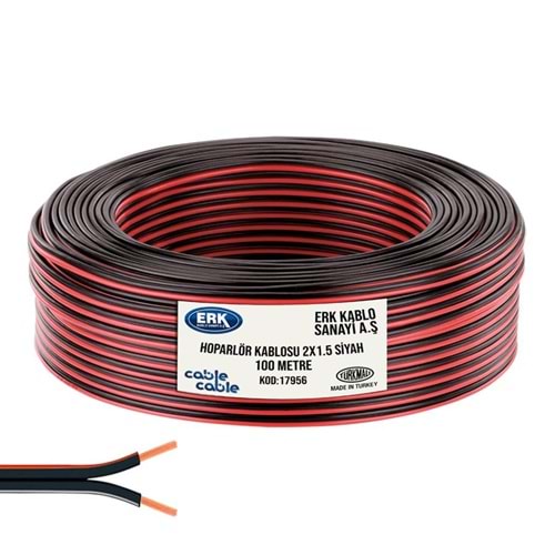 RBC Hoparlör Kablosu Kordon 2x1,5 Siyah 100 Metre