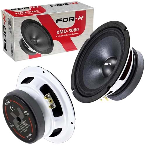 FOR-X XMD-3080 Oto Midrange 20cm 300 Watt Beyaz 2 Adet