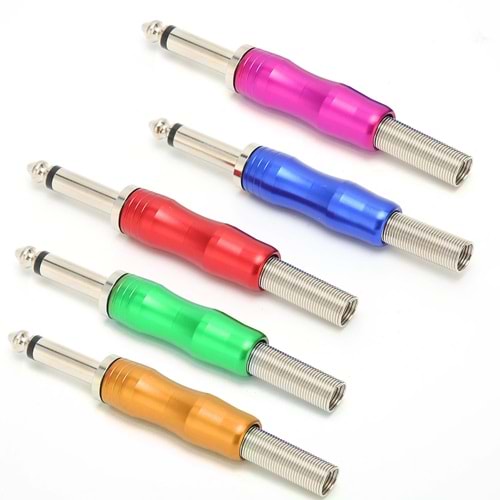 GİTAR JACK 6,3MM MONO ALİMİNYUM 5 ADET TAKIM